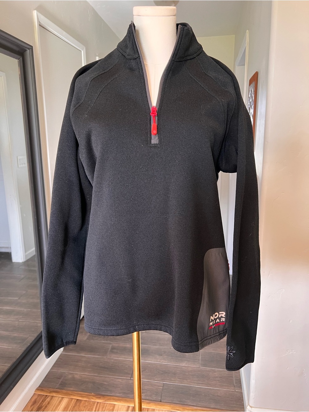 Nor Wear Norwegian Black Quarter-Zip Fleece Pullover